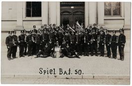 Spiel Bat. 50, Militärmusik, W. Tschudin, Photograph, Basel