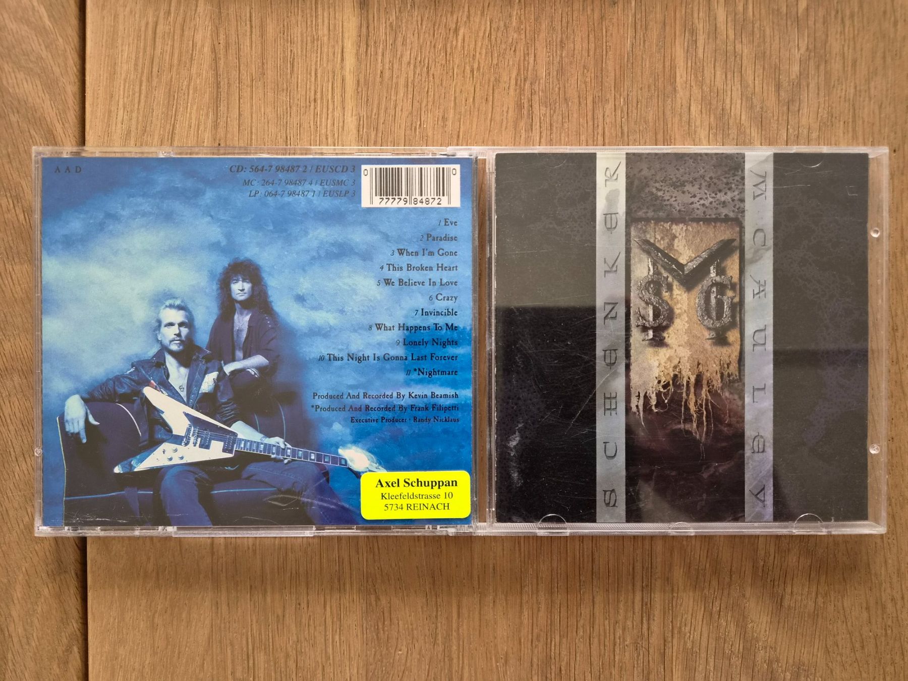 CD: CD Schenker McAuley Group - M S G, 1992 – Usato da Nebikon venduto da Harley-Davidson01