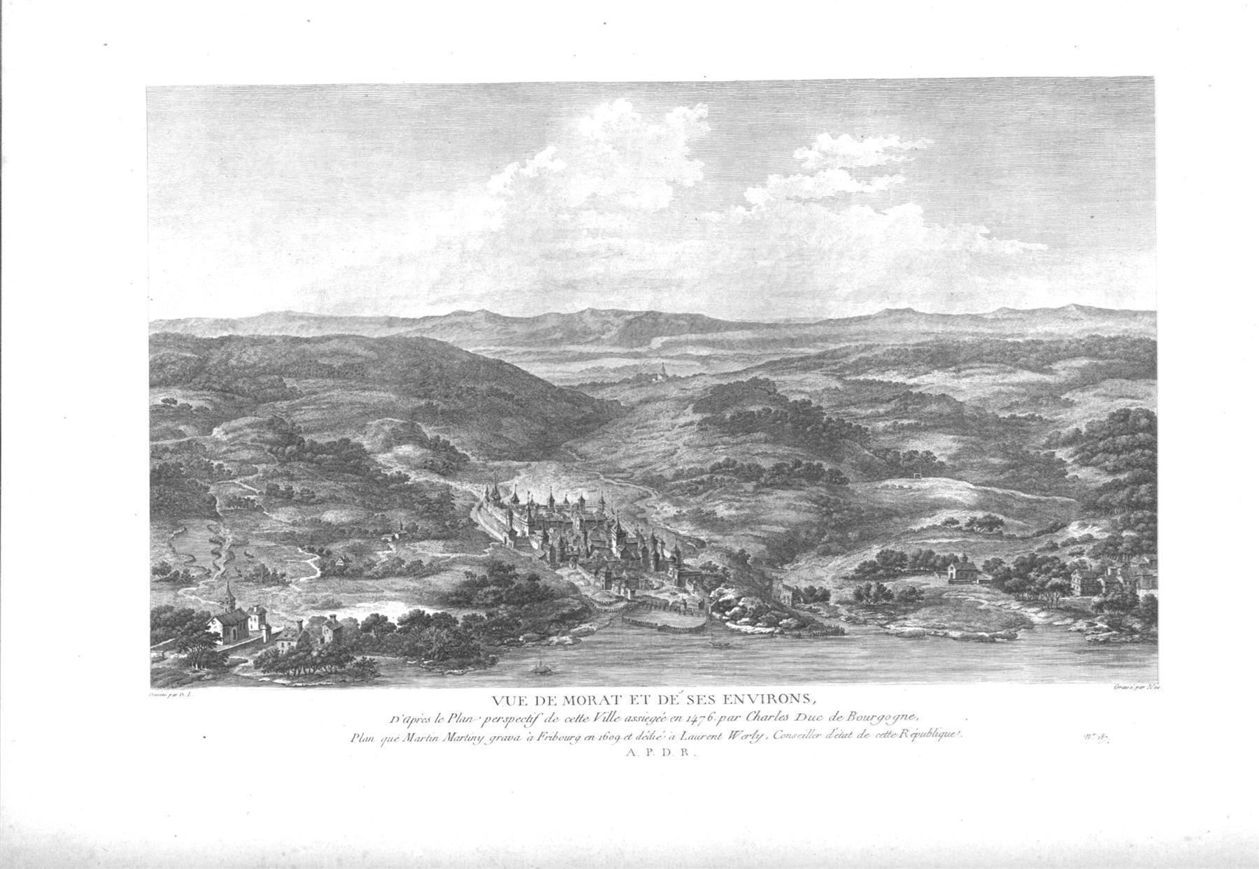 Incisioni: Murten Originalkupferstich 1780 – Usato da Rafz venduto da Helvet32