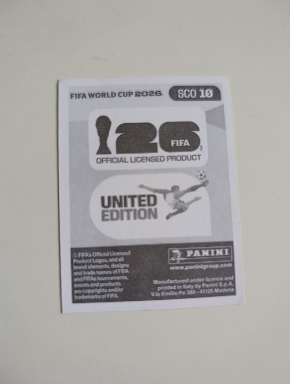 Panini Cartes à collectionner: Panini World Cup 2026 SCO 10 – Neuf (Voir description) à Lavey-Village par pas_7xd2 1