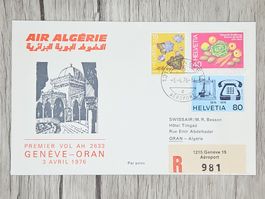 CL12 Enveloppe + Timbre Suisse 1976 Thème Aviation