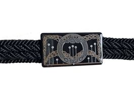 Gürtel Art Deco Gr. XS/S schwarz Posamenten VINTAGE 1940s