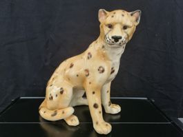 Gepard Keramik Figur, Höhe 36 cm, Italien 1970er