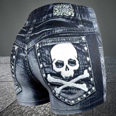 🔥☠️ Lässige & Sexy Totenkopf-Print Shorts – Hohe Taille 🔥