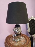 Silberne Bulldogge Tischlampe