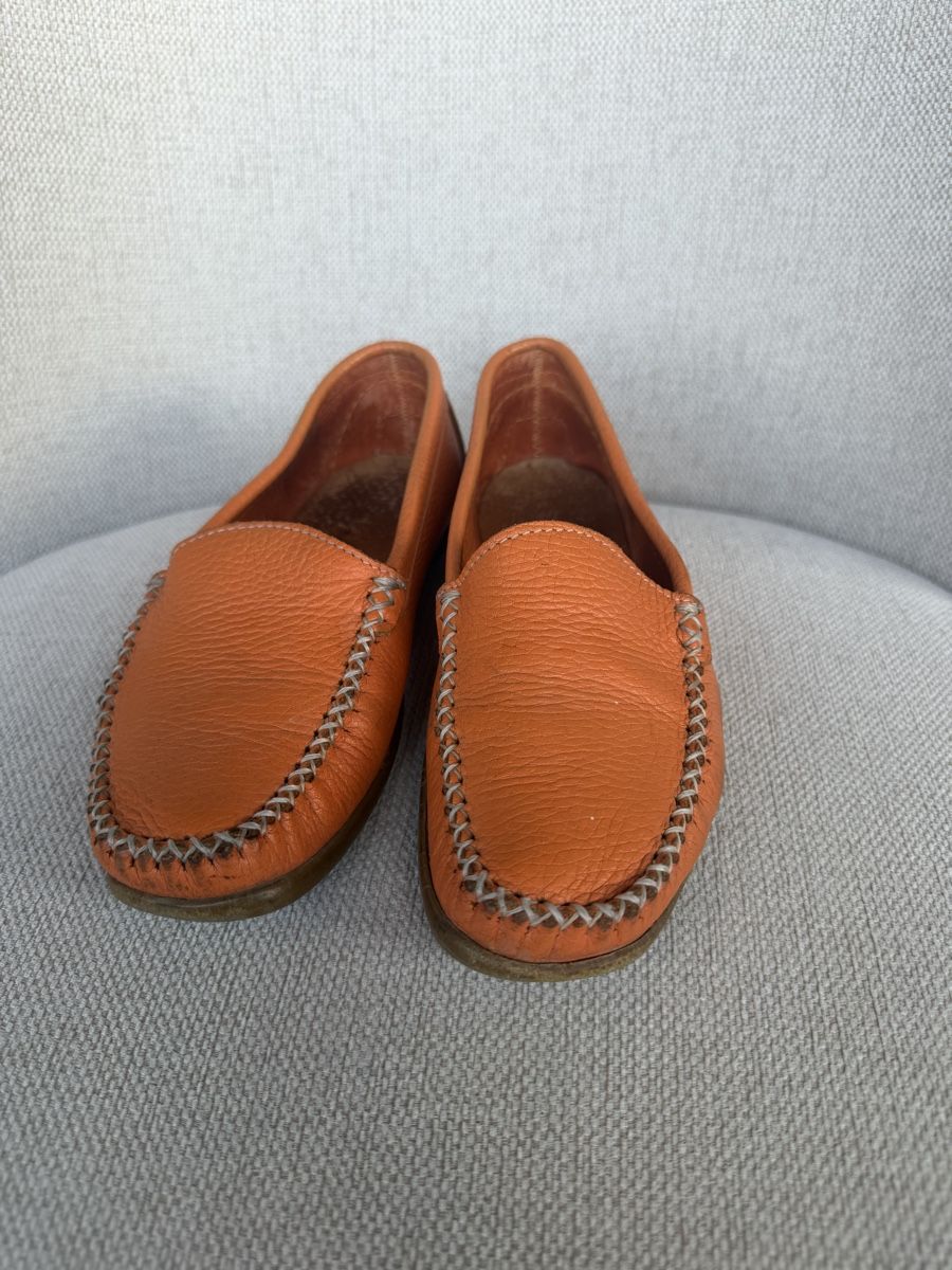 Herrenschuhe: Lederschuhe Mokassins Orange Gr 36 – Gebraucht aus Basel von Ksjusha