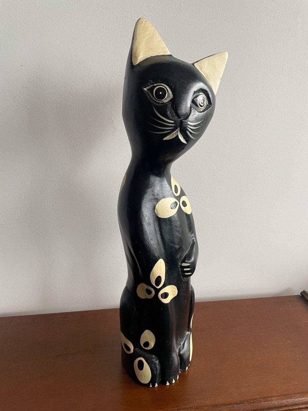 Statuette: Statuette Figurine Chat en Bois – Usato da Vallamand venduto da Bricbracbroc82