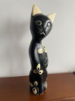 Statuette Figurine Chat en Bois
