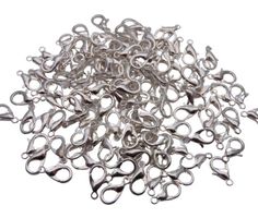 💎 10 Stück Karabinerverschlüsse versilbert 12 mm.