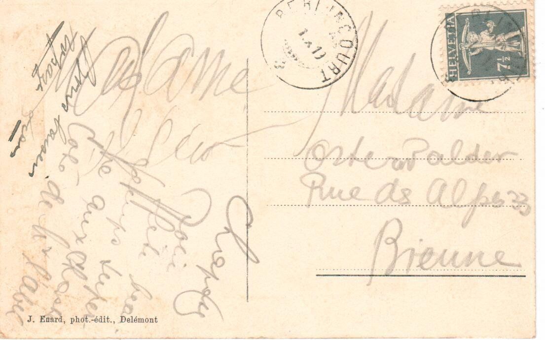 Cartoline postali: Berlincourt  1919 – Usato da Wolhusen venduto da Curver9 1