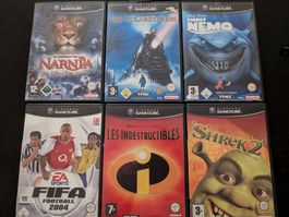 6 X GAMECUBE GAMES (PAL)-NEMO,SHREK2,NARNIA,POLAREXPRESS USW