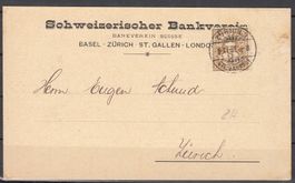 Brief Schweiz M Ziffermarke Schweizerischer Bankverein 1901