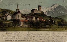 Sargans, Stempel Schloss, 1903, Thayngen