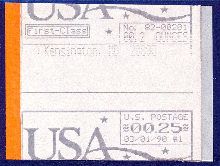 Tutti i francobolli: USA ATM 1 Autopost Unikat ** postfrisch – Nuovo (secondo la descrizione) da Luzern venduto da atms