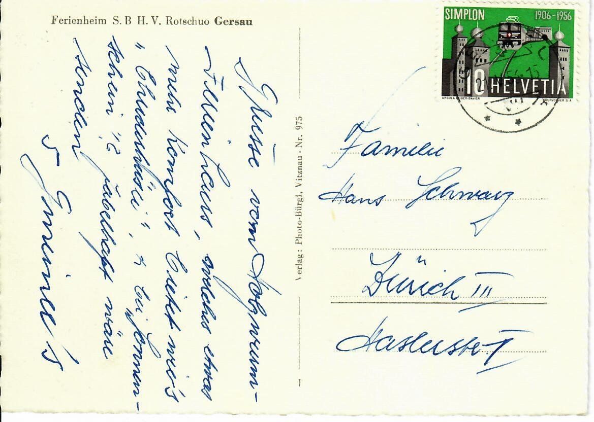 Cartoline postali: Ferienheim Rotschuo Gersau – Usato da Hochdorf venduto da Ziegel-16 1