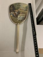 Antiker Handspiegel, Silberfarben, mit Motiv