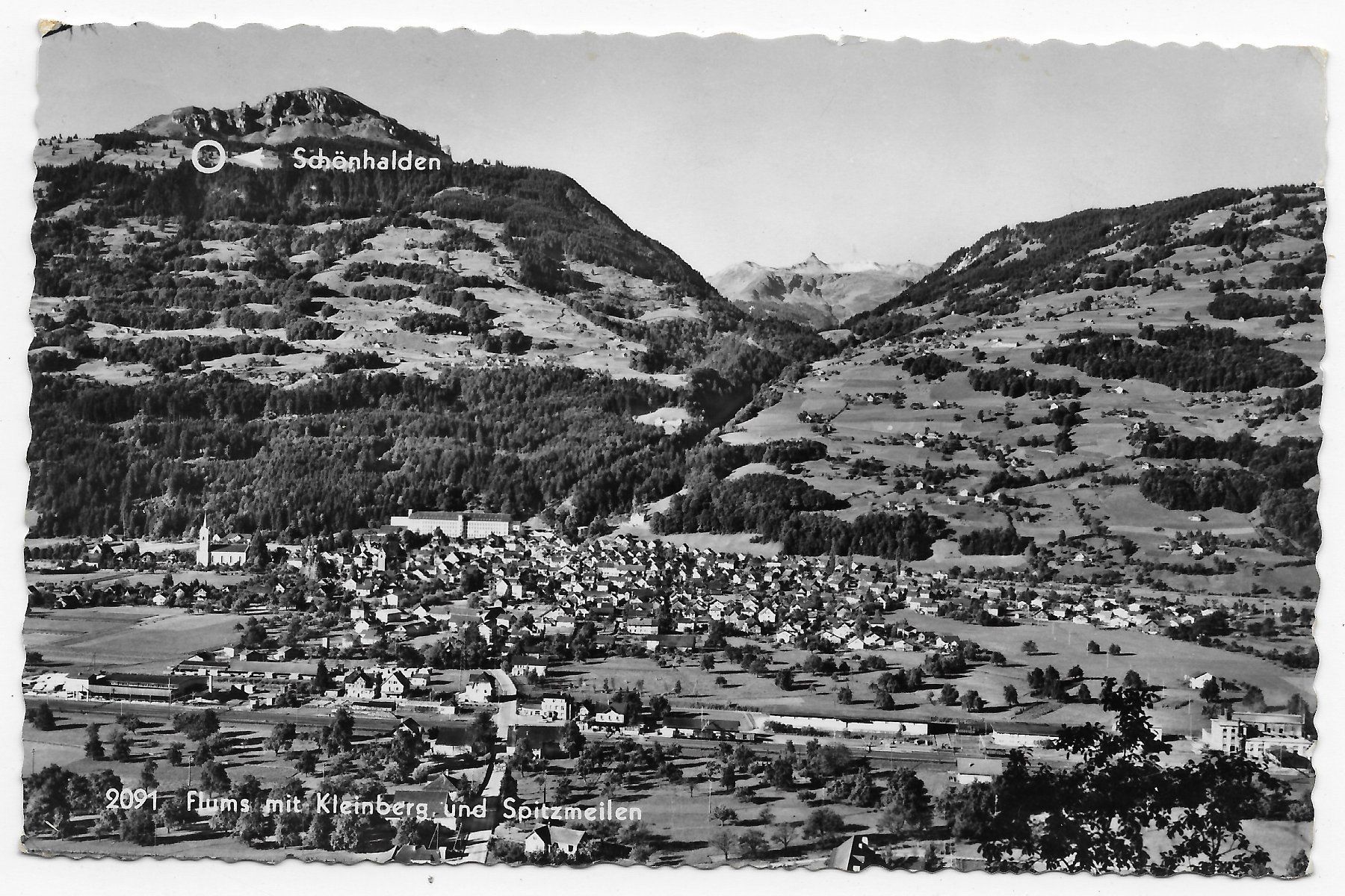Cartoline postali: Flums mit Kleinberg & Spitzmeilen – Usato da Hefenhofen venduto da Richsalz