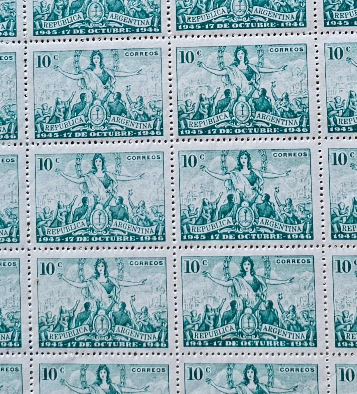 Tutti i francobolli: Argentina - 50 Marken Bogen ** 1946 – Nuovo (secondo la descrizione) da Les Valettes venduto da Nuba1 1