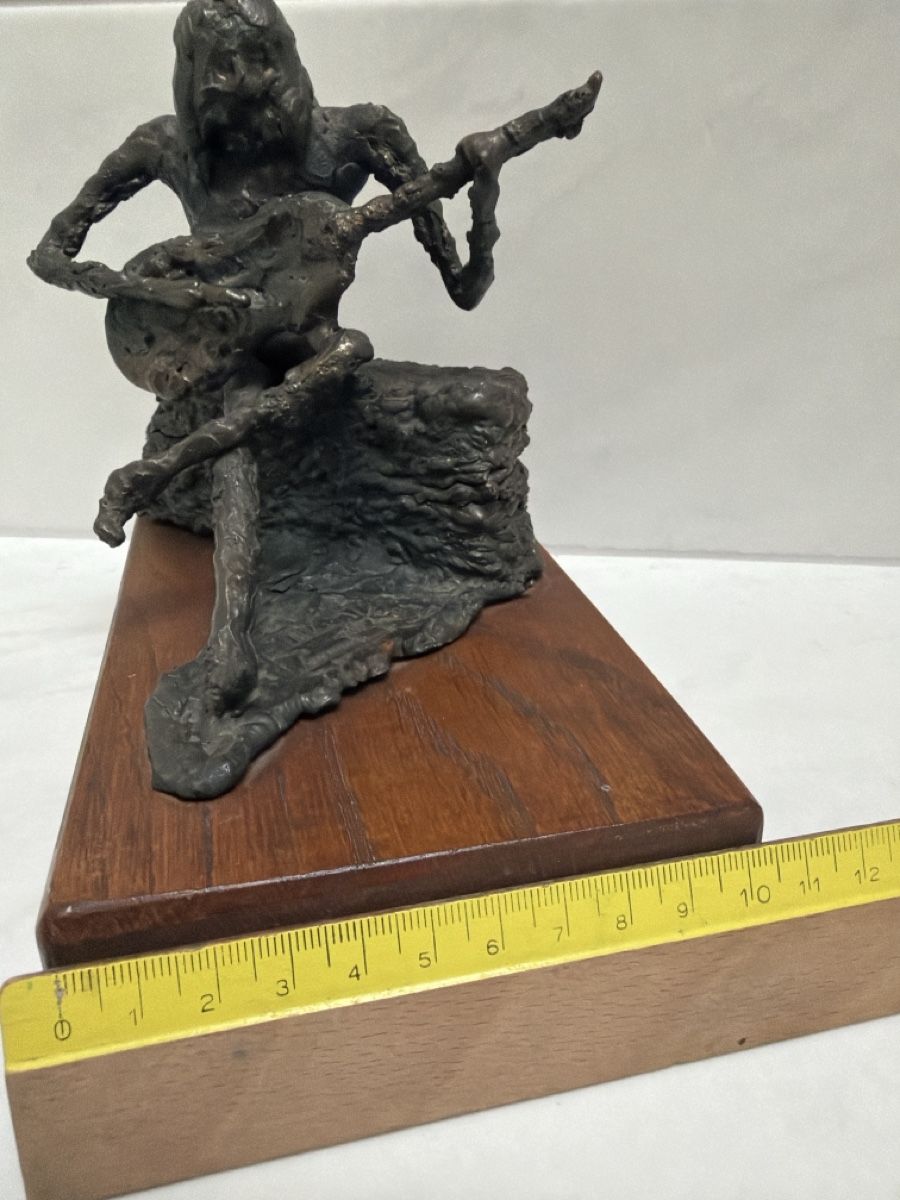 Sculture & Statue: Hans Walder, Gitarrenspieler. Eisenfigur. – Usato da Biberist venduto da Momo33 8