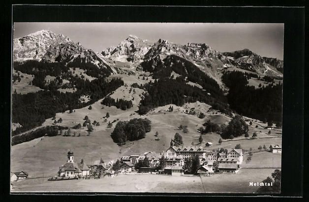 Cartoline postali: AK Melchtal, Ortspartie mit Bergen – Usato da Berlin venduto da bartko-reher