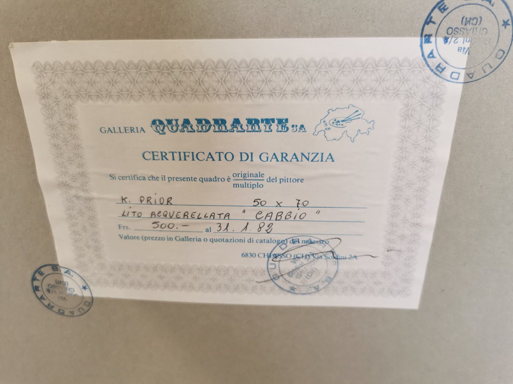 Grafica & Litografie: K. PRIOR AVEC SON CERTIFICAT – Usato da Genève venduto da Qanil77 6