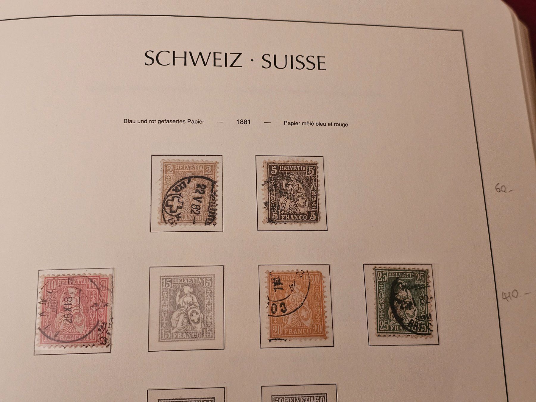 Tutti i francobolli: CH 1881 Papier mêlé SBK Fr. 470.-- – Usato da Monte Carasso venduto da giave
