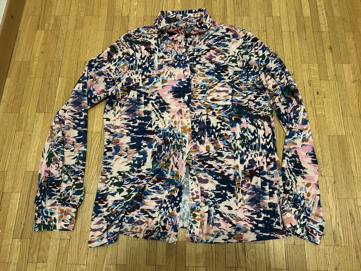 Zara Blusen: Zara, chemisier coton mélange, multicolore, taille M – Gebraucht aus Lausanne von lavirgule