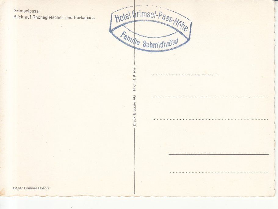 Cartoline postali: Grimselpass ca. 1960 – Usato da Bürglen TG venduto da StampGraf 1