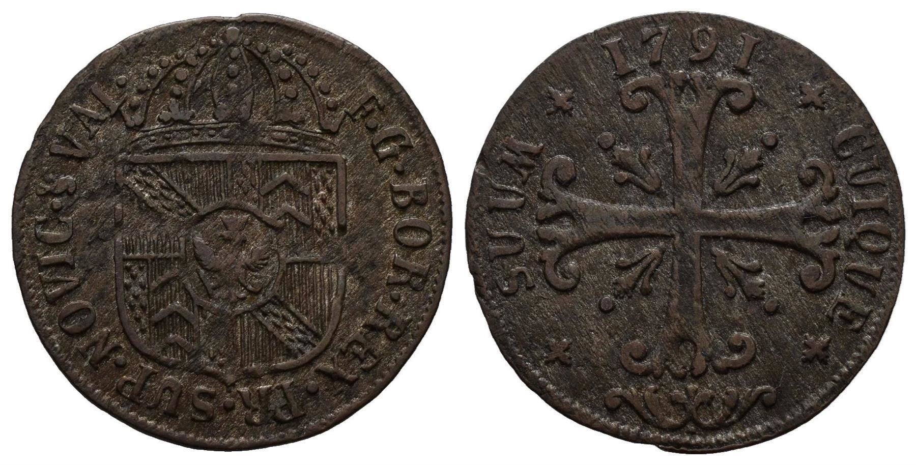 Tutti le monete: Neuenburg Halbbatzen 1791   /2483 – Usato da Trimbach venduto da Solothurn1