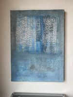 Bild modern Unikat blau weiss 70/50