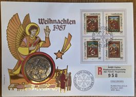 Silbermedaille Weihnachten 1987