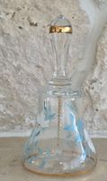 Glasglocke mit Blumenmuster und Goldrand