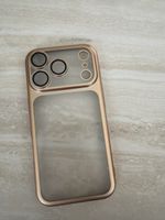 iPhone17 Pro case. Gold Framed with Transparent bac