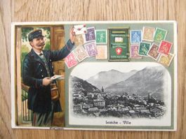 Prägekarte Leukerbad Leukstadt Loeche-Ville 14.11.1923