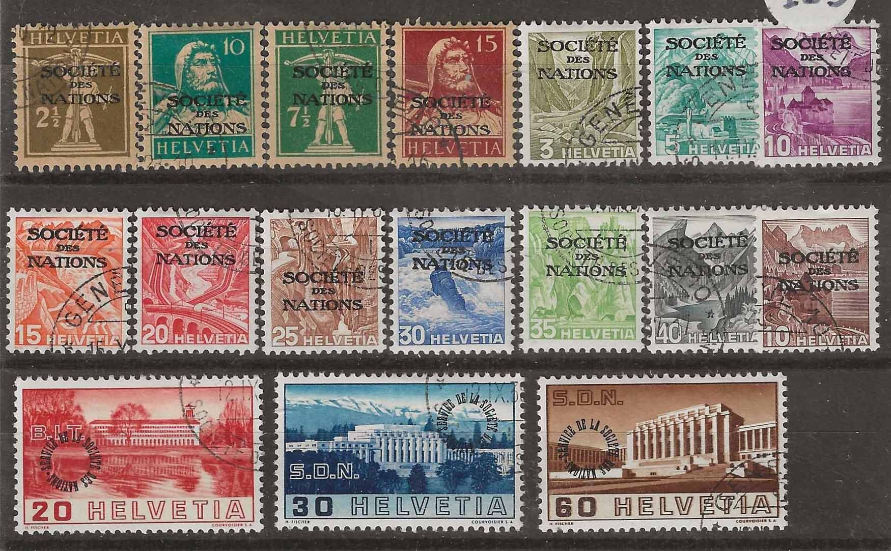 Tutti i francobolli: SDN01 - Lot Société des Nations obl. – Usato da Trélex venduto da Phil_Albert