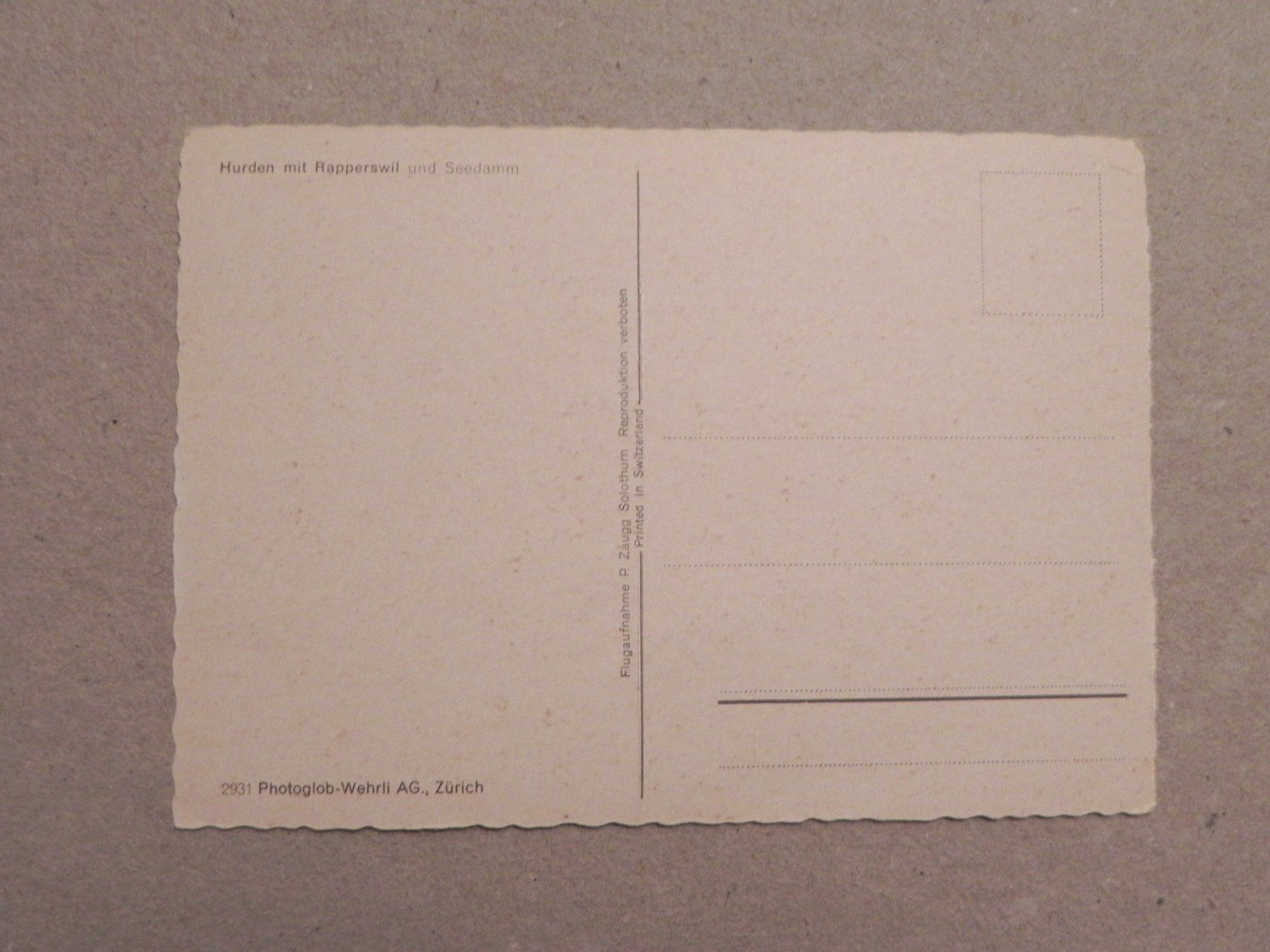 Ansichtskarten: Ansichtskarte Hurden SZ Flugansicht 1960 – Gebraucht aus Siebnen von krimsie 1