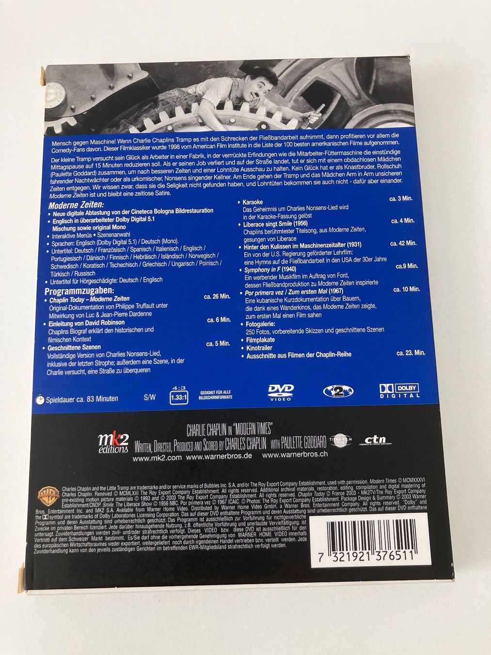 Tutti i DVDs: Charlie Chaplin - Moderne Zeiten - Dvd – Usato da Arbon venduto da HelFer01 1
