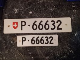 2x Nummernschild PTT Post ausrangiert 66632
