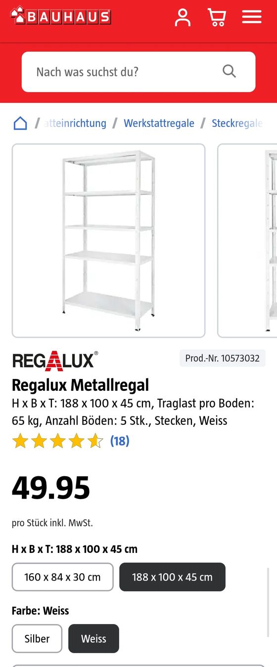 Scaffali: Steckregal von BAUHAUS mit 6 Tablare – Usato da Thalwil venduto da VitaMini 1
