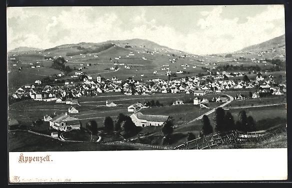 Cartoline postali: AK Appenzell, Ortspanorama – Usato da Berlin venduto da bartko-reher