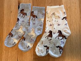 Socken Pferdemotiv Grösse 31 - 34
