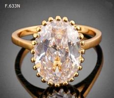 Goldring mit grossem Zirkonia Stein, Gr. 53 und 56 neu!