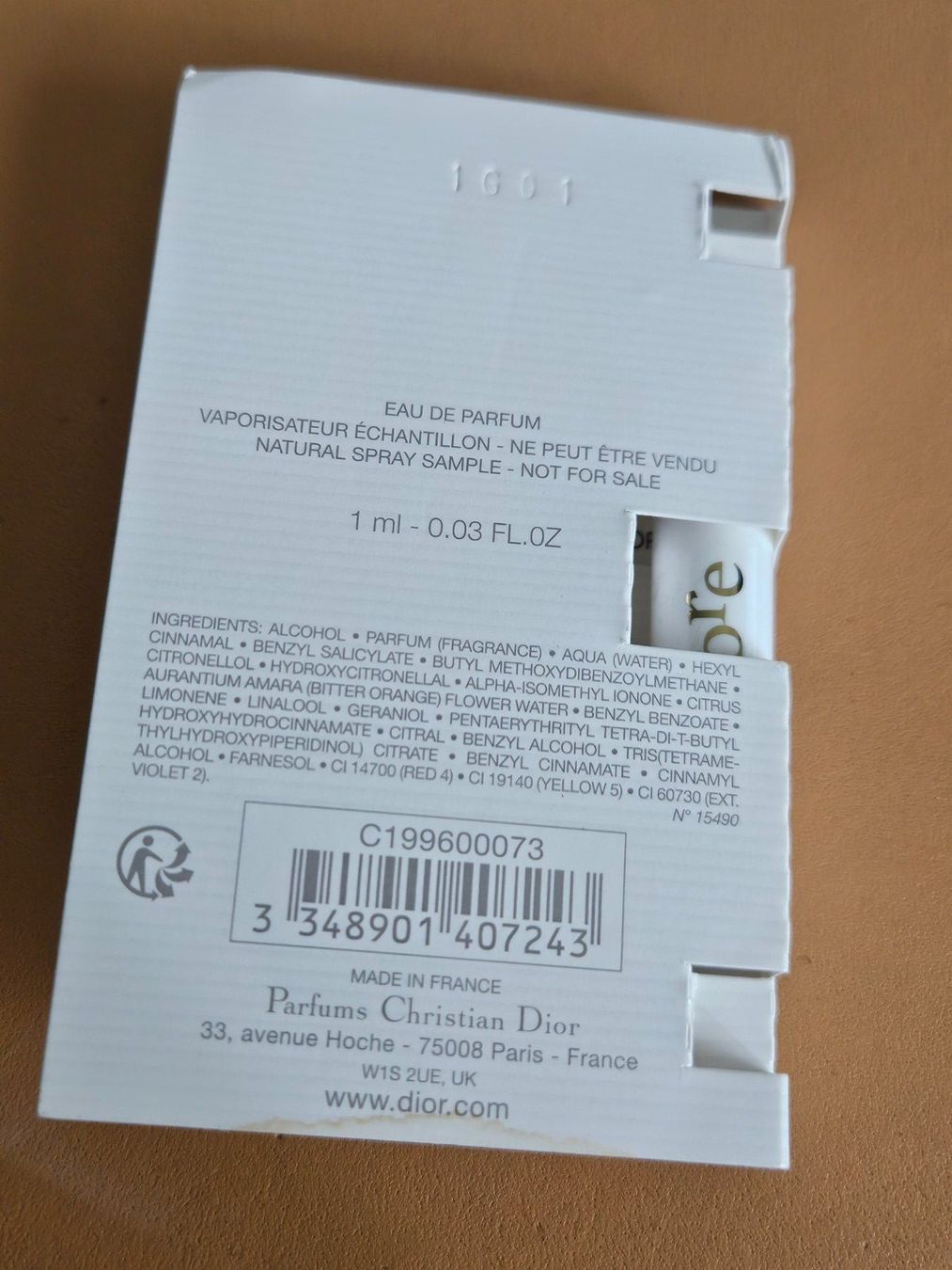 Dior Profumi & Eau de Toilette: DIOR - j'adore - Eau De Parfume - 1 ml – Nuovo e nell'imballaggio originale da Aesch BL venduto da Chrutli1 1