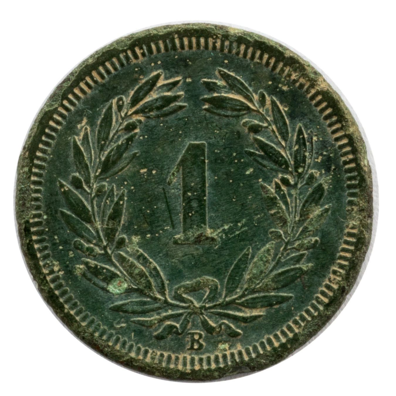 Tutti le monete: Schweiz / Suisse - 1 Rappen - 1875 – Usato da Rotkreuz venduto da Swiss-Coins 1