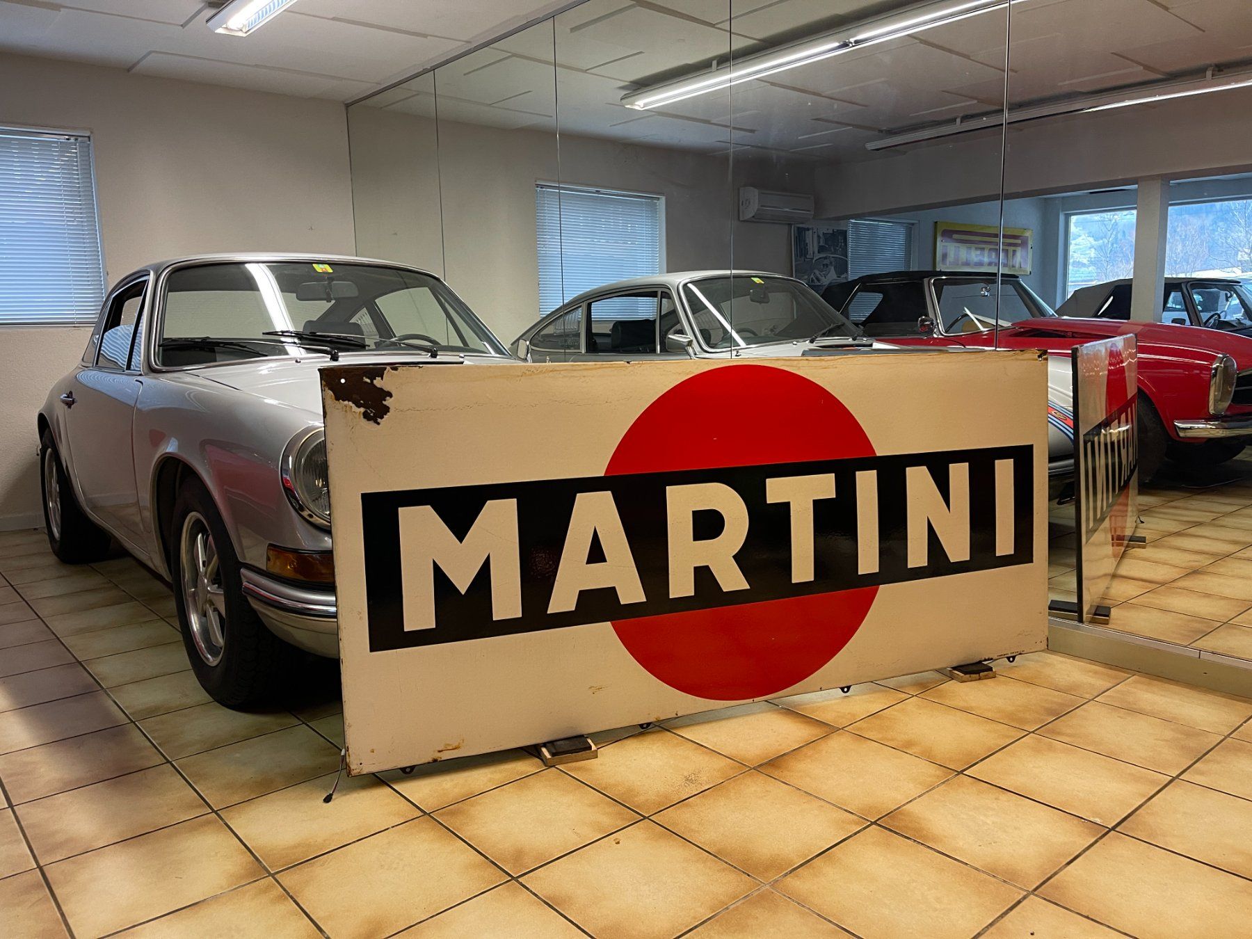 Martini Insegne: Original grosse seltene Martini Email Tafel 2 Meter Länge – Usato da Flüelen venduto da pagode2 3