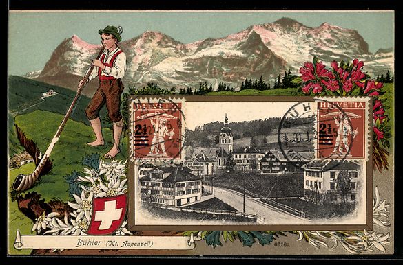 Cartoline postali: Passepartout-AK Bühler /Appenzell, Stra – Usato da Berlin venduto da bartko-reher