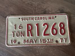 Vintage USA Nummernschild South Carolina 1977 R1268