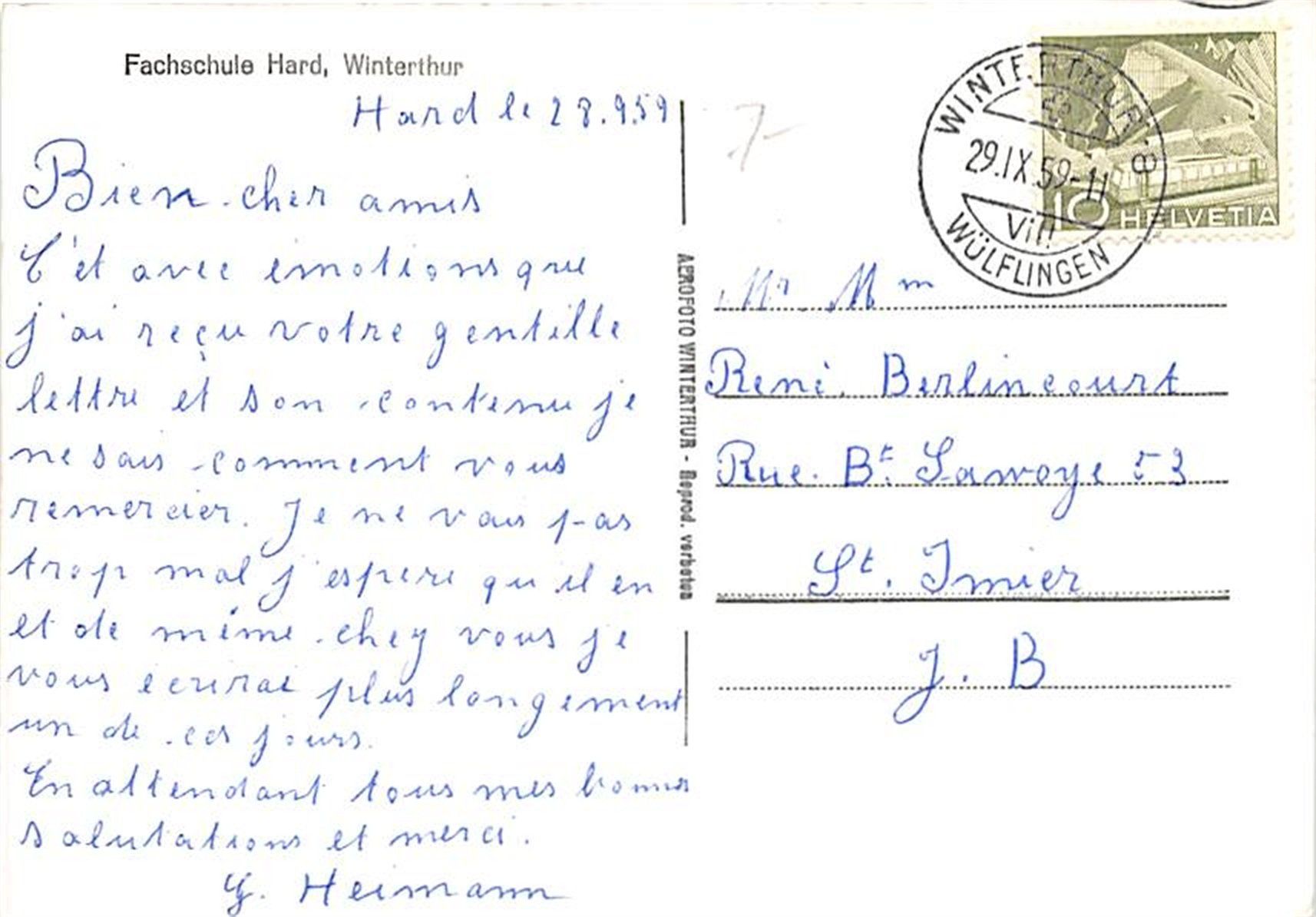 Cartes postales: Winterthur, Fachschule Hard – D'occasion à Ottikon b.Kemptth. par Neptun1974 1