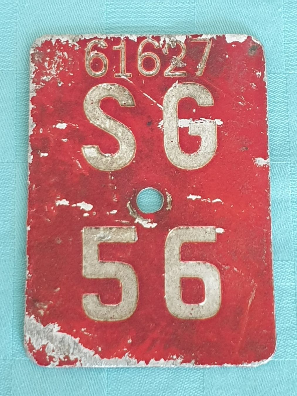 Schilder: Velonummer SG 56 – Gebraucht aus Mörschwil von spirspi