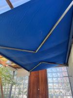 Markise blau, voll funktionsfähig, mit Kurbel, Sommer-Sch...